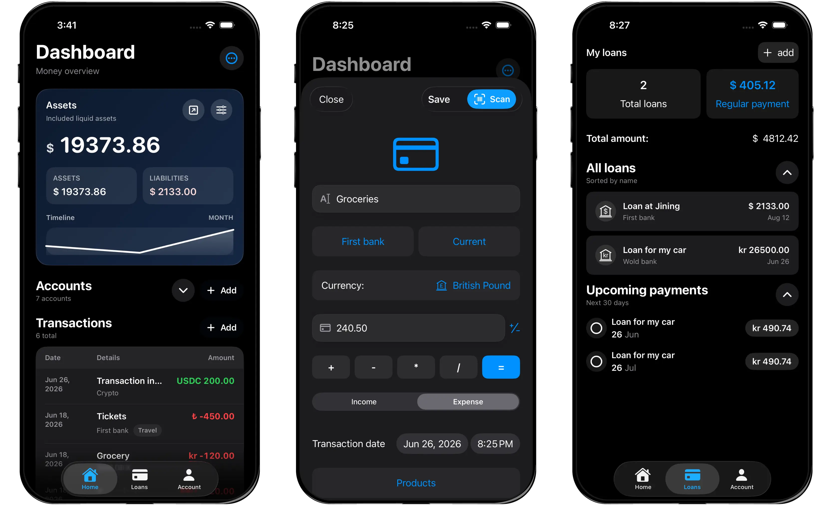 All Banks iOS app screens
